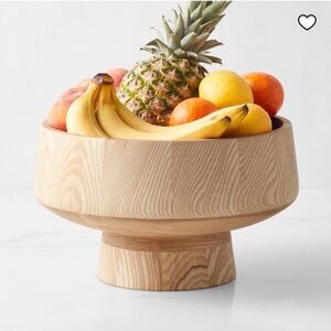 Williams Sonoma AshWood Fruit Bowl with Pedestal (Brand New)